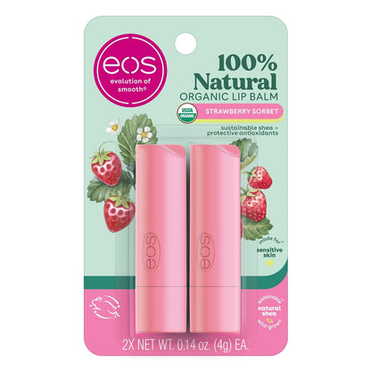 eos natural lip balm with strawberry scent