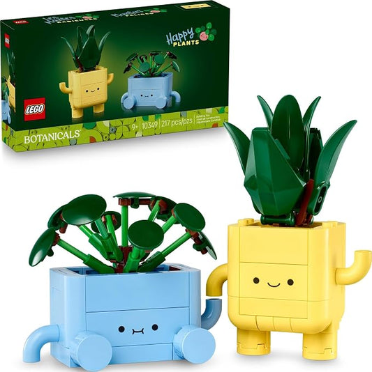 LEGO Botanicals Happy Plants building set with smiling pots
