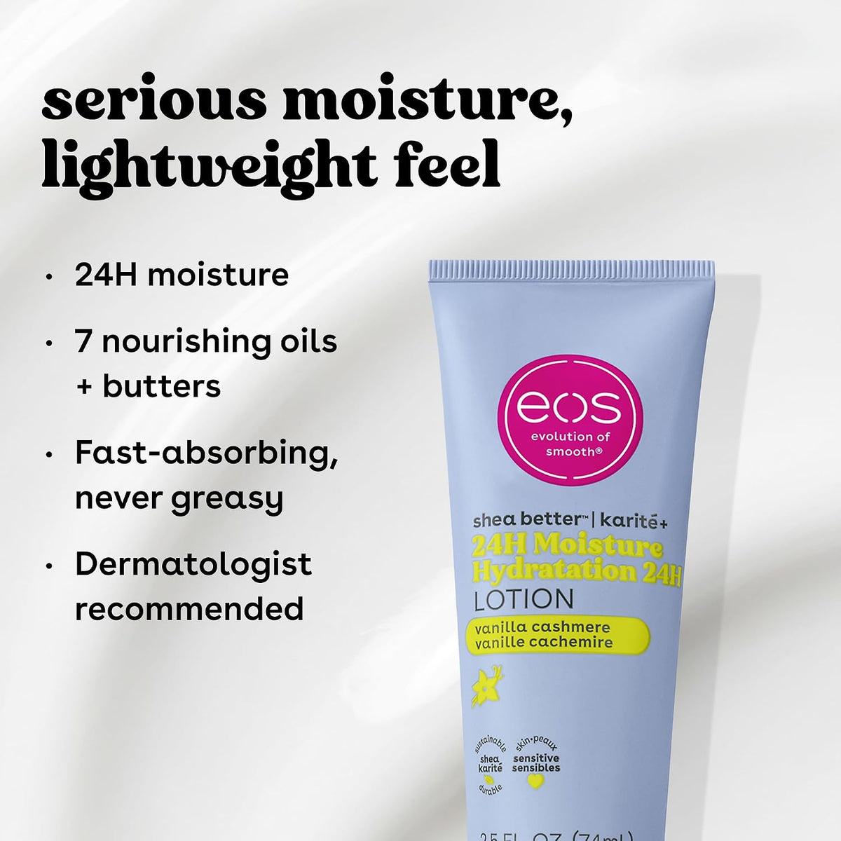 Compact eos body lotion with vanilla cashmere scent