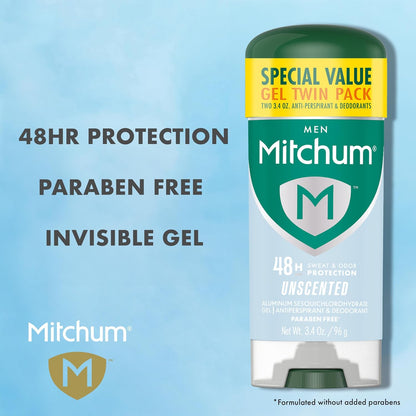 Mitchum 48HR sweat and odor protection deodorant gel