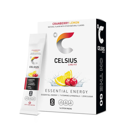 CELSIUS On The Go Cranberry Lemon powder sticks