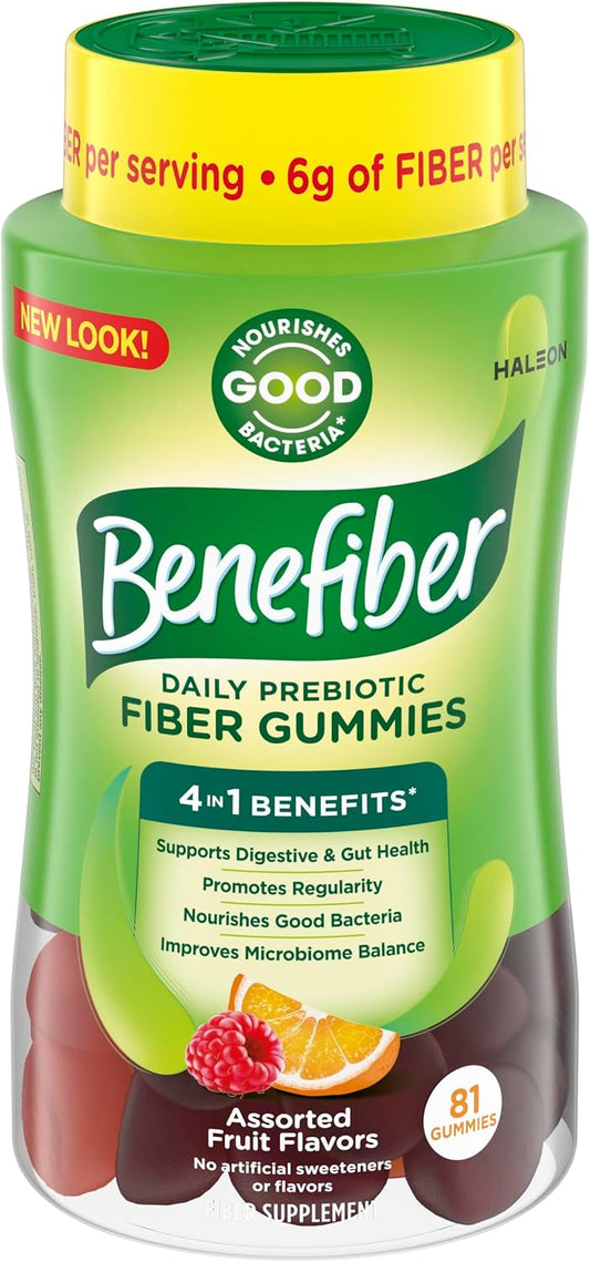 Benefiber assorted fruit fiber gummies bottle