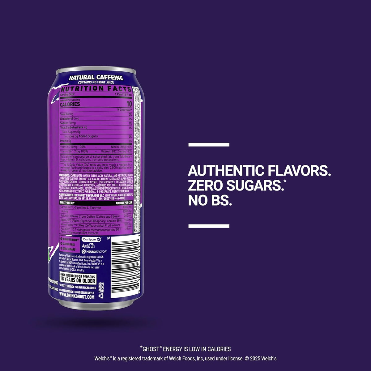 GHOST Welch's Grape energy drink multipack