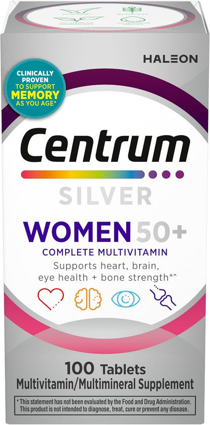 Centrum Silver women's multivitamin 100 tablets bottle