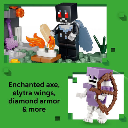 Mothman and skeleton figures in Pale Garden biome
