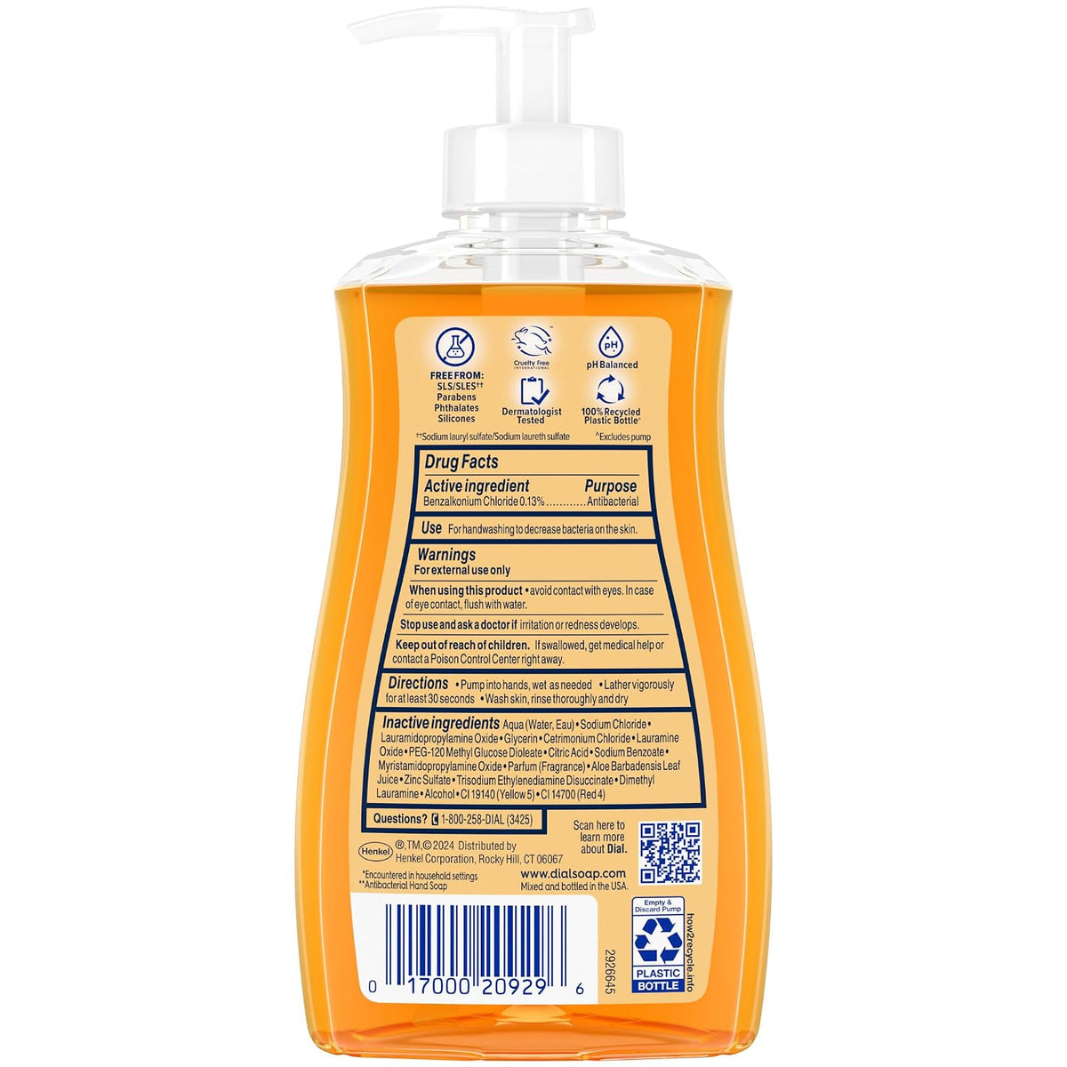 Gold scent antibacterial hand soap with aloe vera