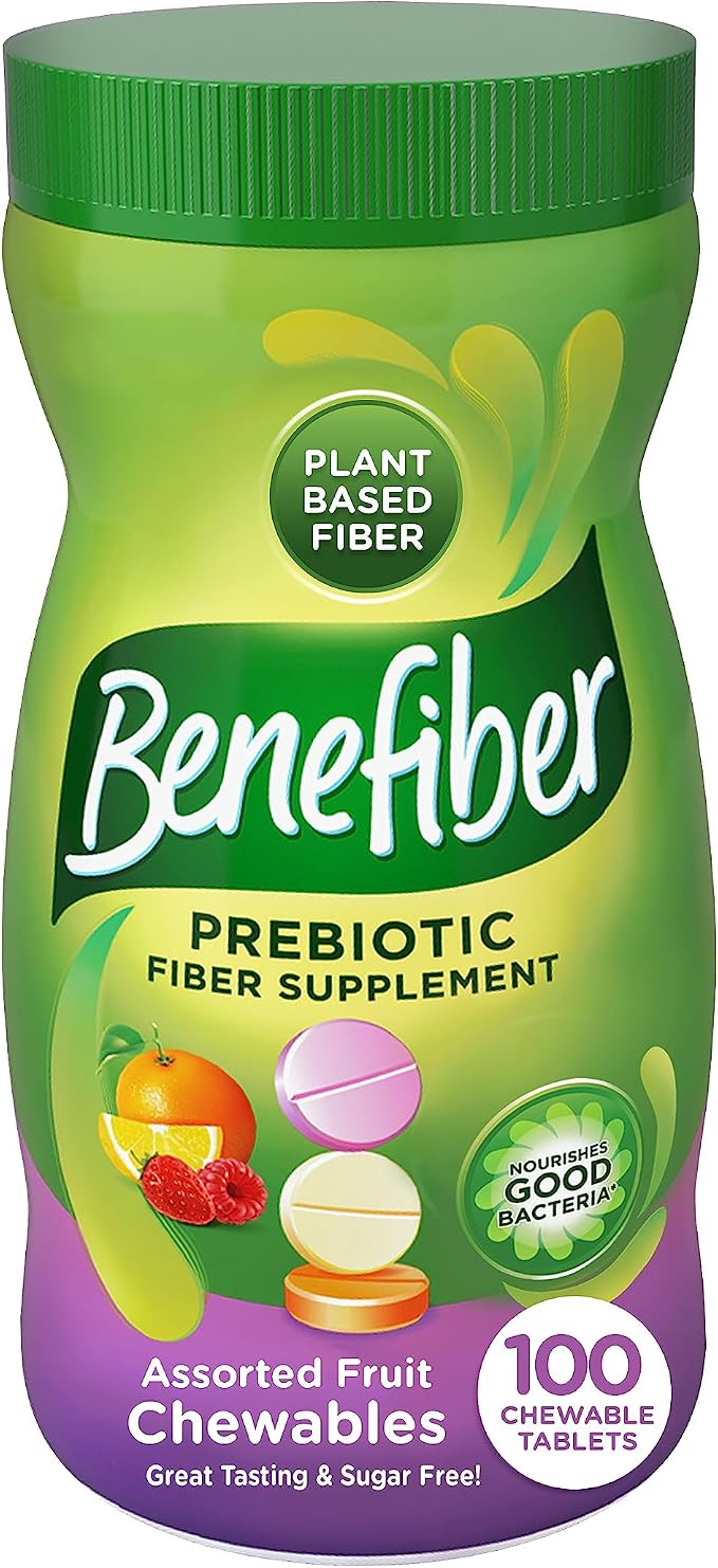 Benefiber chewable prebiotic fiber tablets 100 count bottle