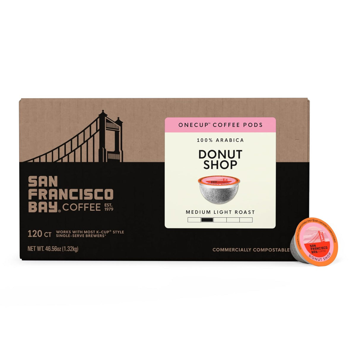 120 count commercially compostable coffee pods