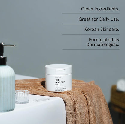 JAXON LANE  — Rice Toner Pads Korean Skin Care Daily Exfoliating Pads for Face: THE GLOW UP Centella AHA PHA Niacinamide Brightening Toner for Mens Skincare, Facial Cleansing, Acne Pores, Dark Spots & Skin Radiance