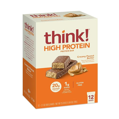 think! Creamy Peanut Butter high protein bars 12 count