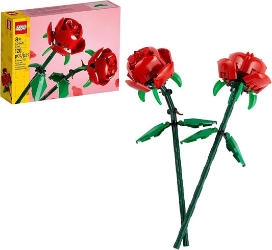 LEGO Roses building set with two red blooms