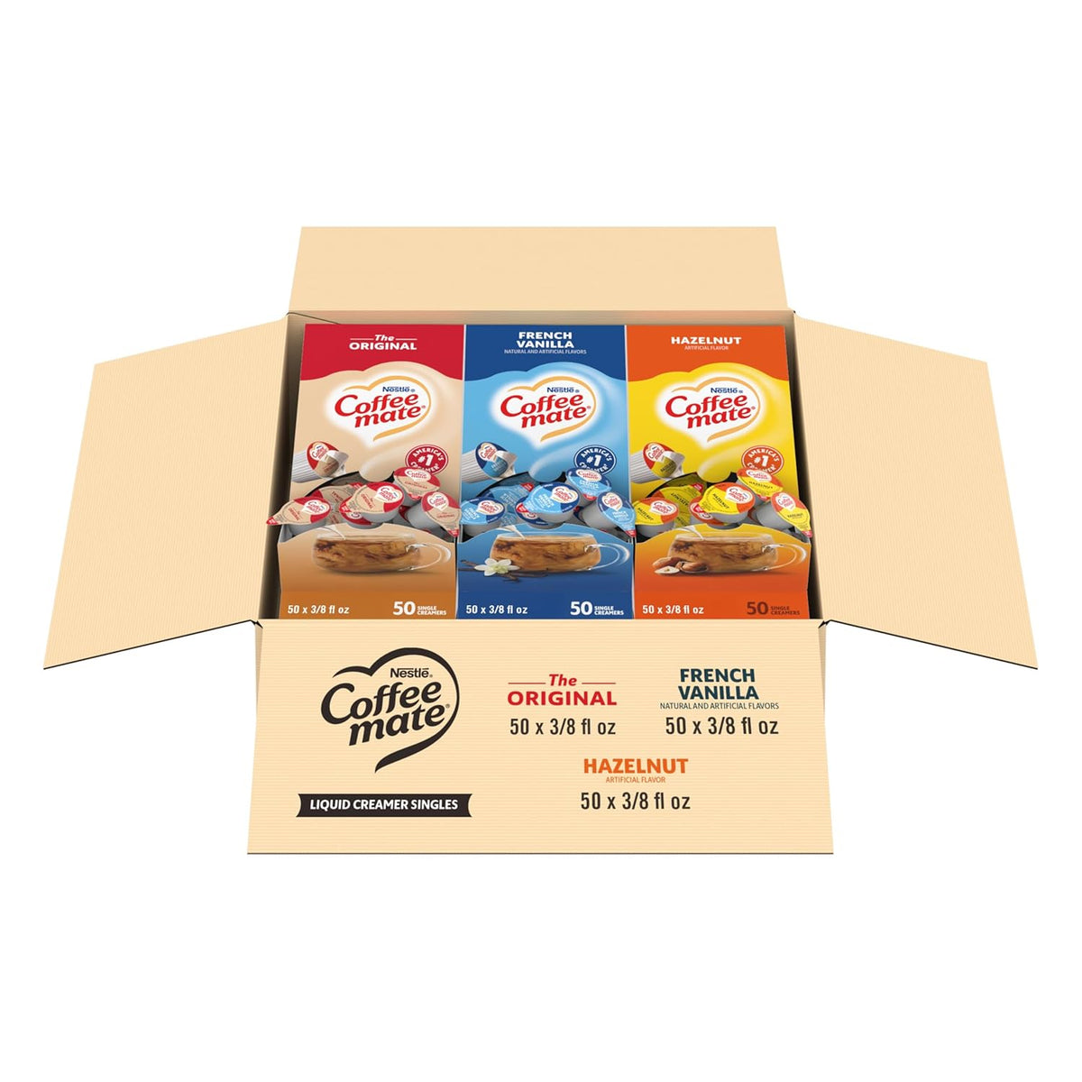 Coffee Mate Original French Vanilla Hazelnut creamers