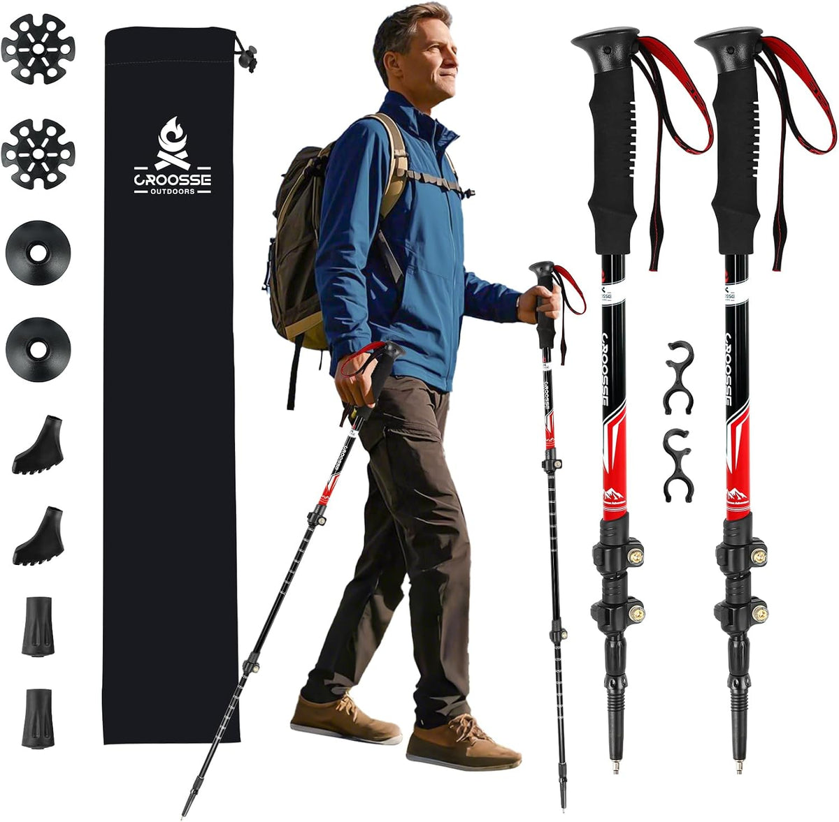 Croosseoutdoors adjustable trekking poles for hiking