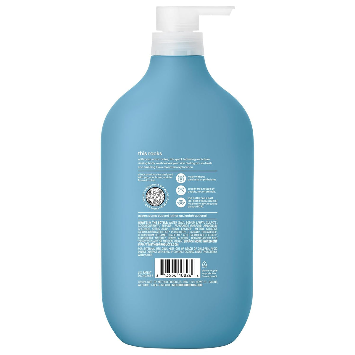 Glacier + Granite men’s body wash with clean rinse formula