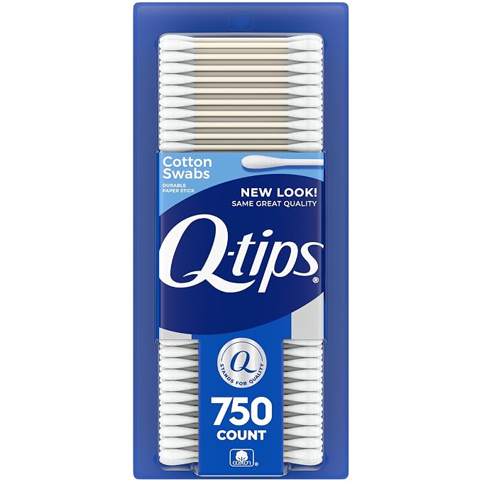 Q-tips 100% cotton swabs 750 count pack