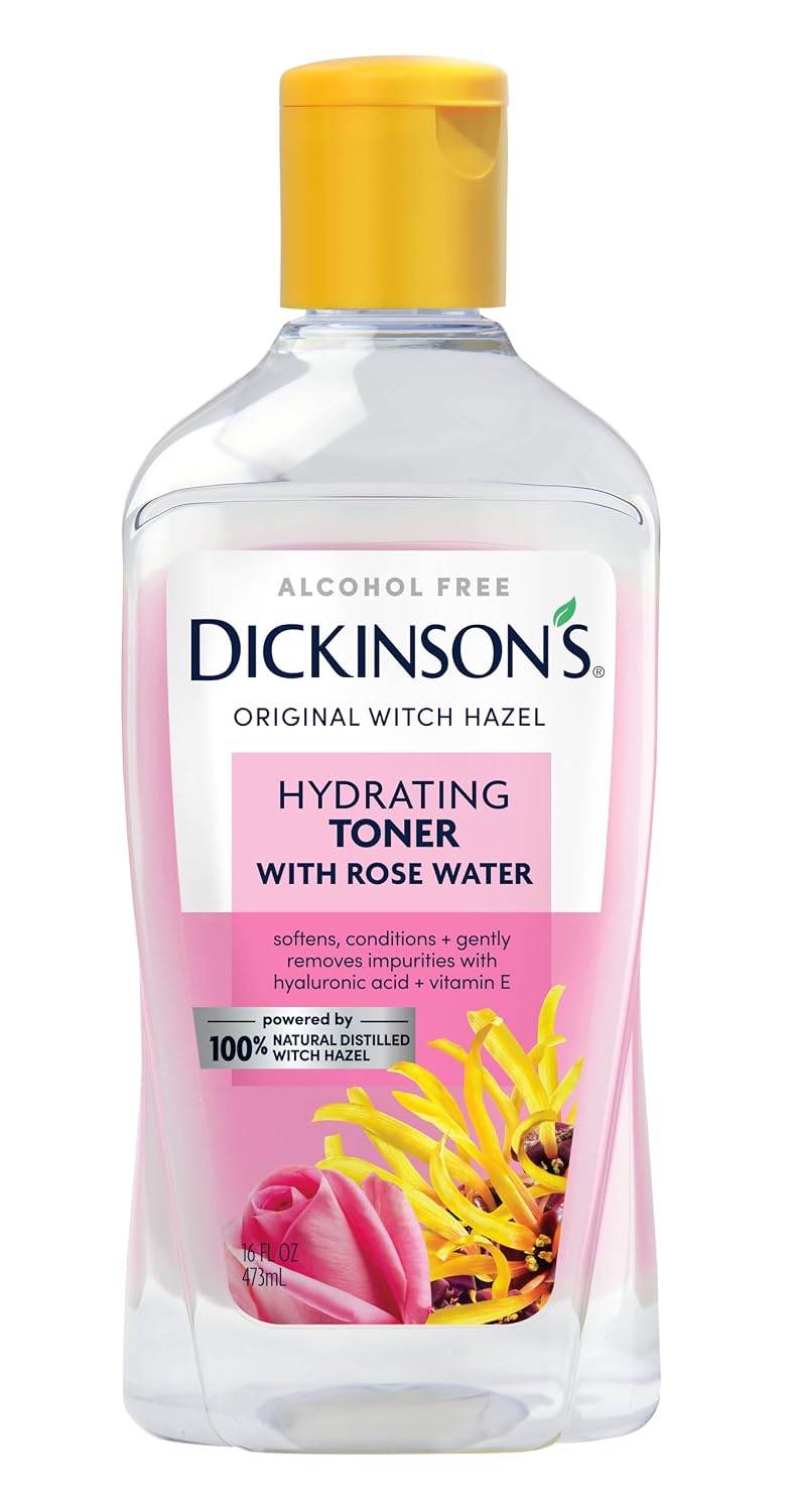 Alcohol-free rosewater witch hazel facial toner
