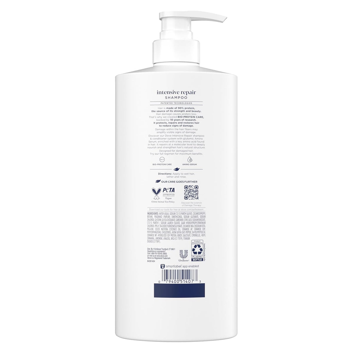 Dove Intensive Repair hair shampoo front view