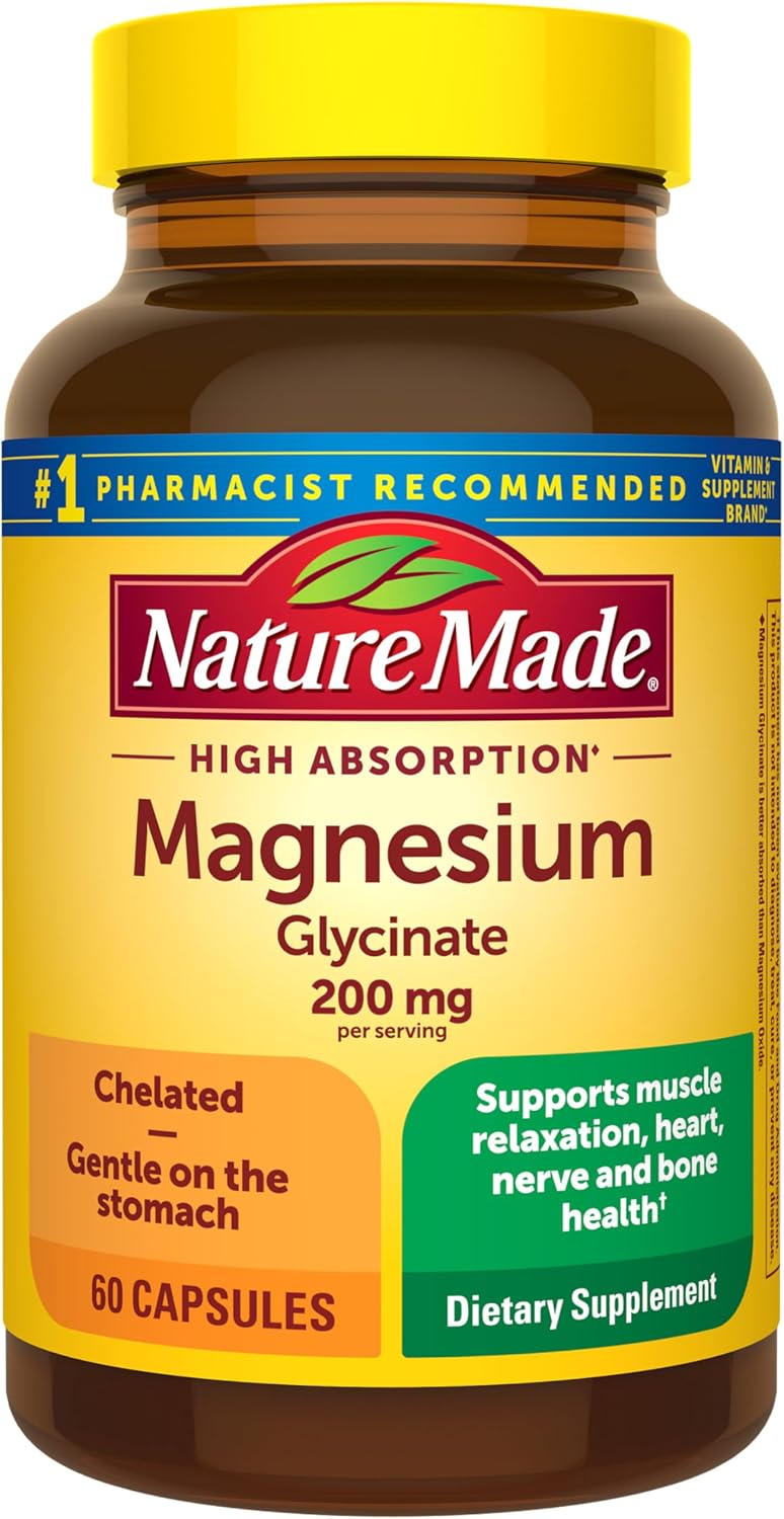 Nature Made magnesium glycinate 60 capsules supplement