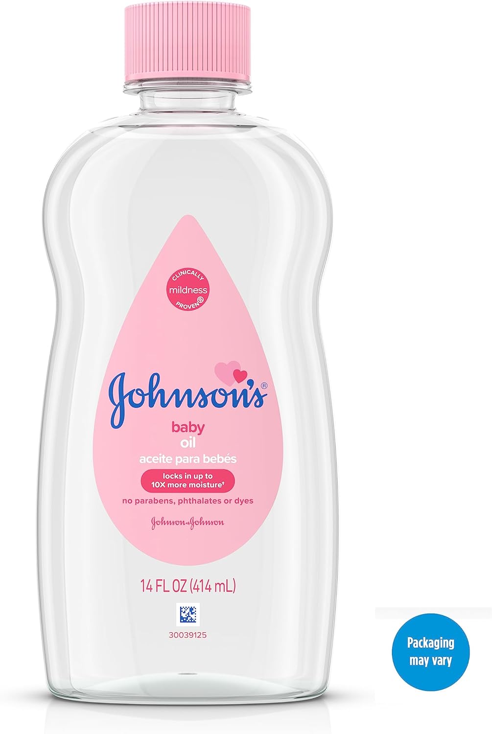 Johnson's Baby Oil, Pure Mineral Oil to Prevent Moisture Loss for Newborn, Kids, & Adults, Gentle, Soothing Baby Massage Oil, Dry Skin Relief, Hypoallergenic, Original Scent, Baby Essentials, 3 fl. oz
