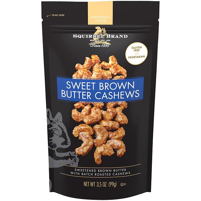 Squirrel Brand Sweet Brown Butter Cashews bag