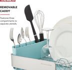KitchenAid countertop dish rack with self-draining design