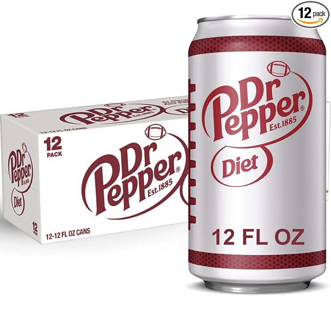 Diet Dr Pepper soda 12 fl oz cans pack of 12