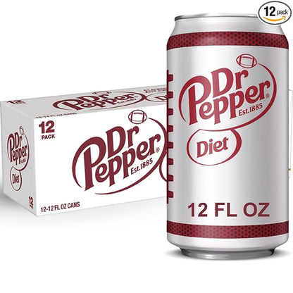 Diet Dr Pepper soda 12 fl oz cans pack of 12