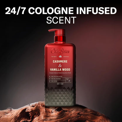 Men’s Cashmere and Vanilla Wood scented body wash