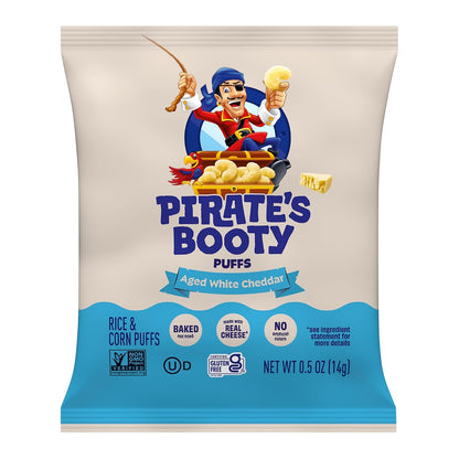 Gluten free ingredient cheddar puff snack bags