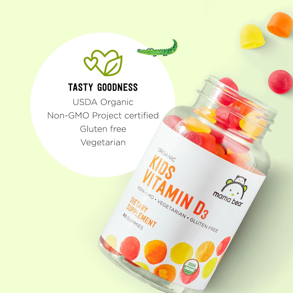 Organic vitamin D gummies for children bone support