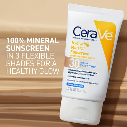Tinted mineral SPF 30 moisturizer for face by CeraVe