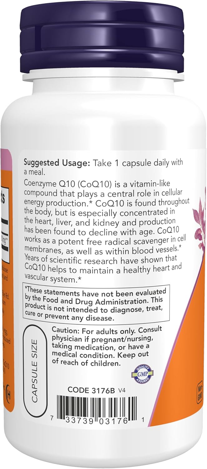 NOW CoQ10 antioxidant supplement product details