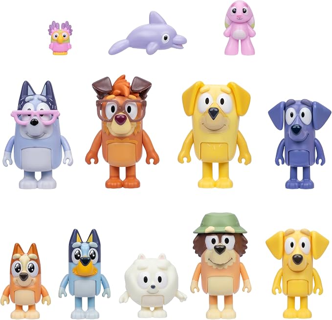Bluey Bingo Chilli and Bandit toy figures