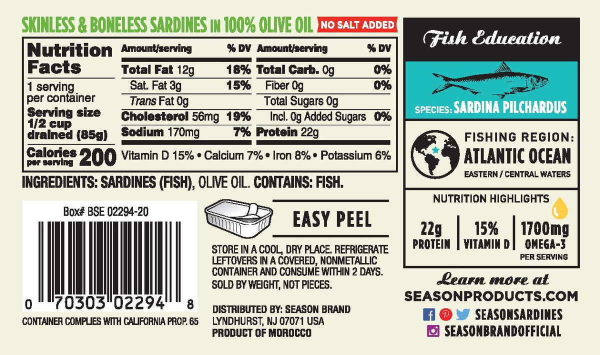 SEASON canned sardines pantry seafood pack