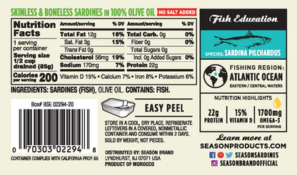 SEASON canned sardines pantry seafood pack
