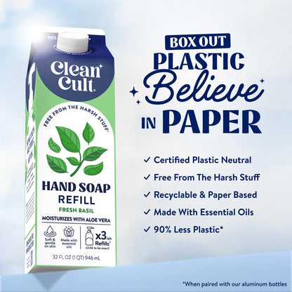 Cleancult hand soap refill with aloe vera and essential oils