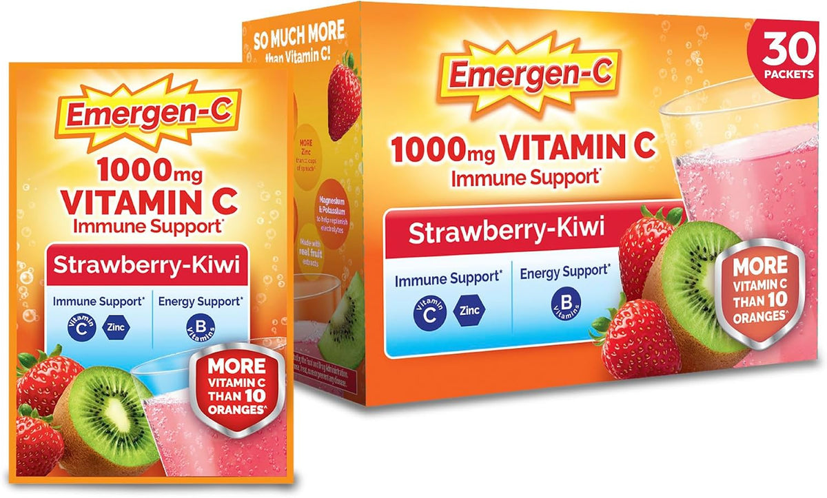 Emergen-C Strawberry Kiwi immune support supplement packets