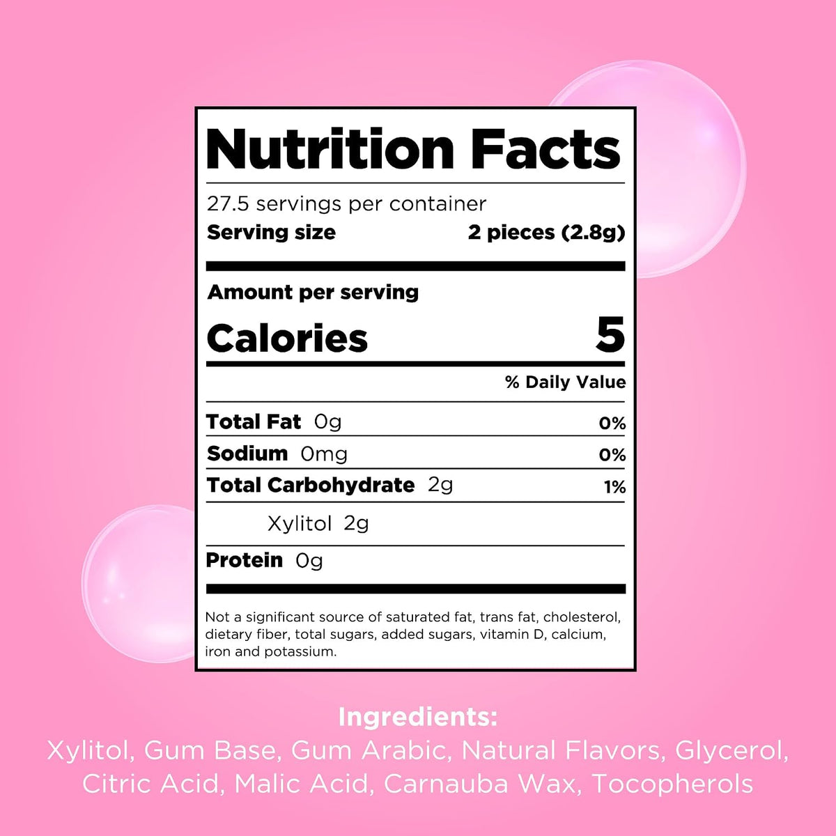 PUR Gum no artificial flavor bubblegum chewing gum