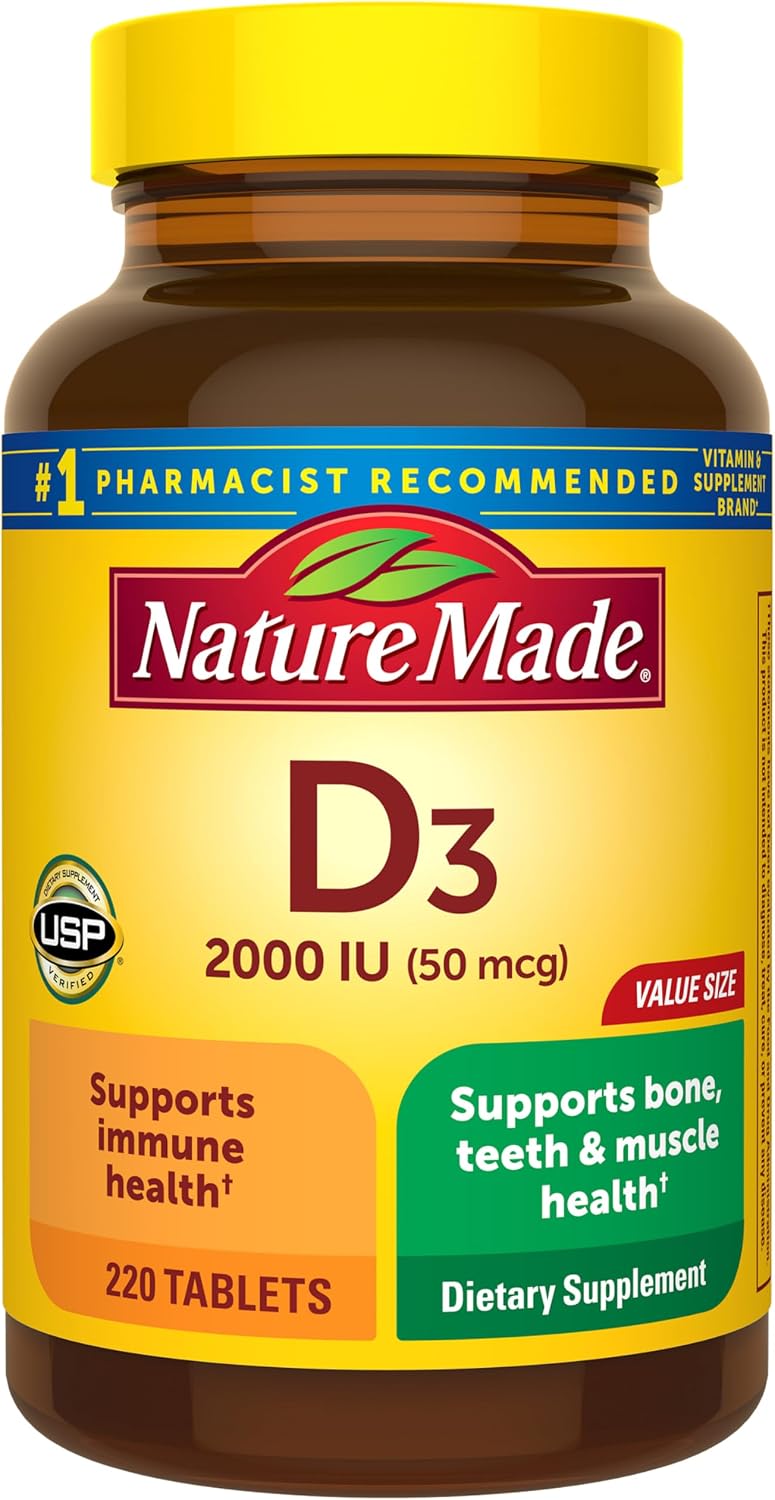 Nature Made Vitamin D3 supplement facts label