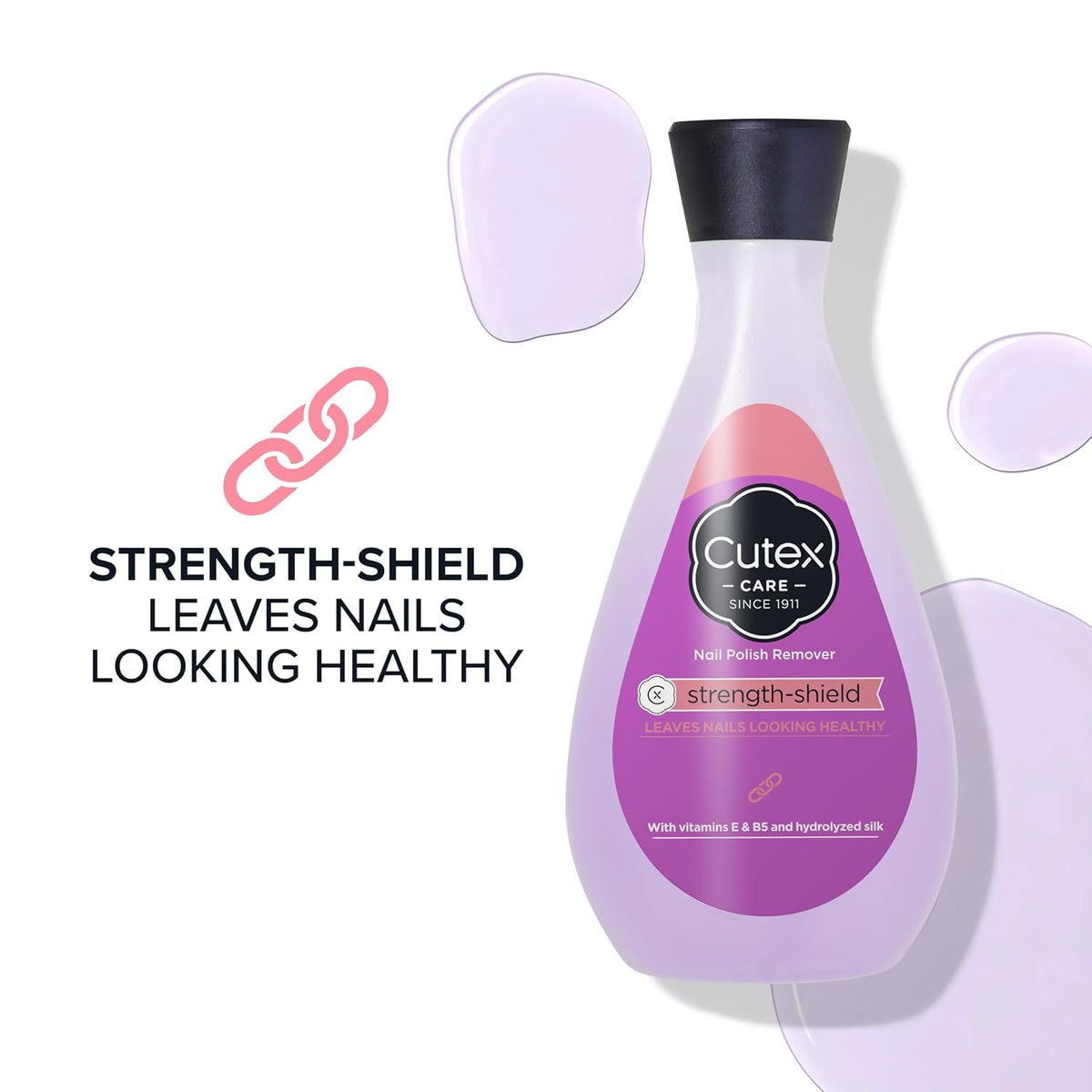 Strength Shield nail polish remover with hydrolyzed silk