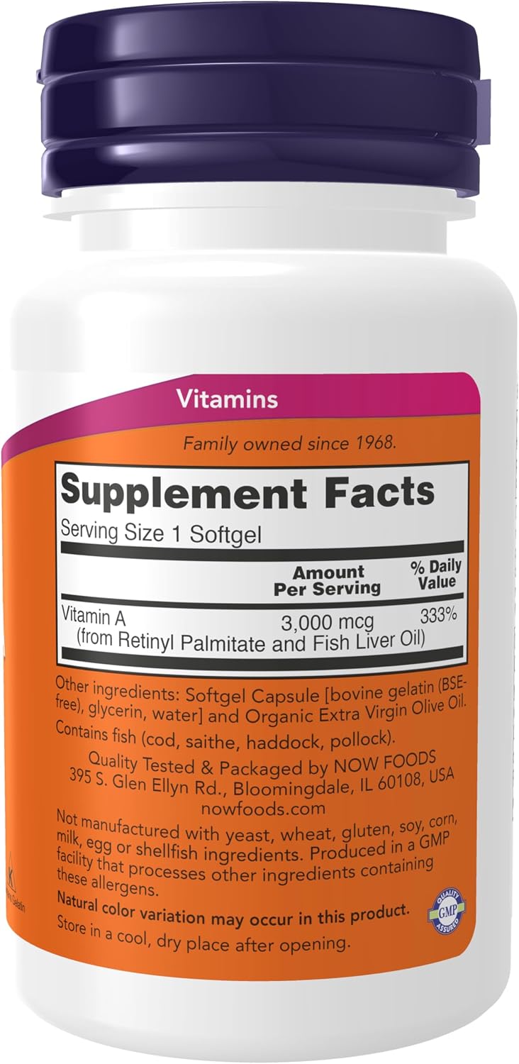 NOW Foods Vitamin A essential nutrition supplement