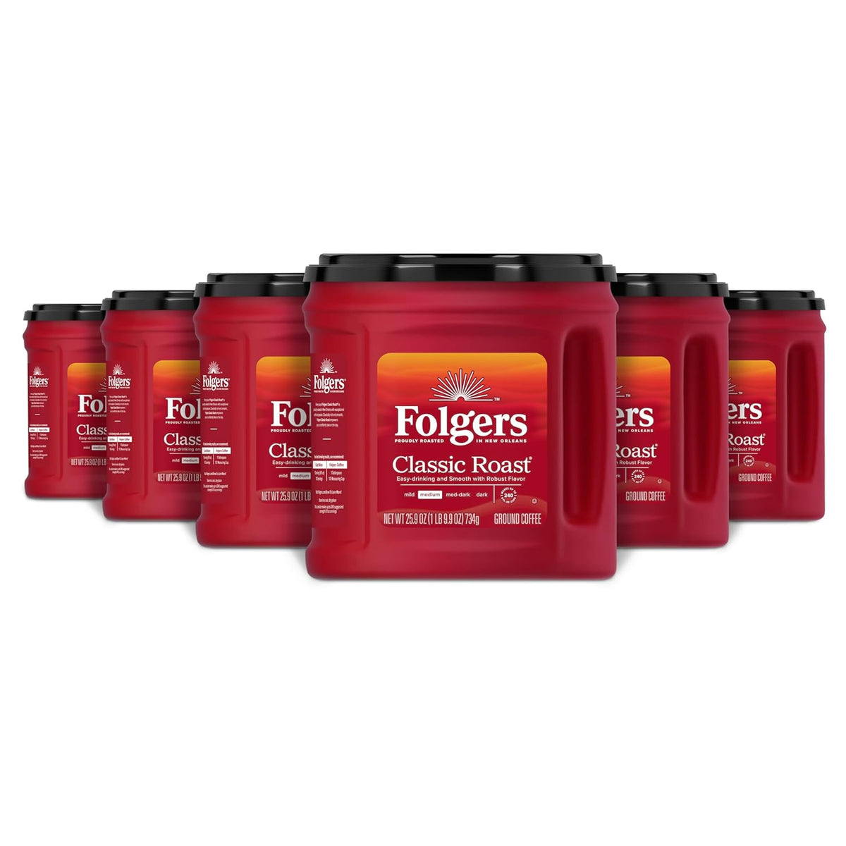 Folgers medium roast ground coffee canisters