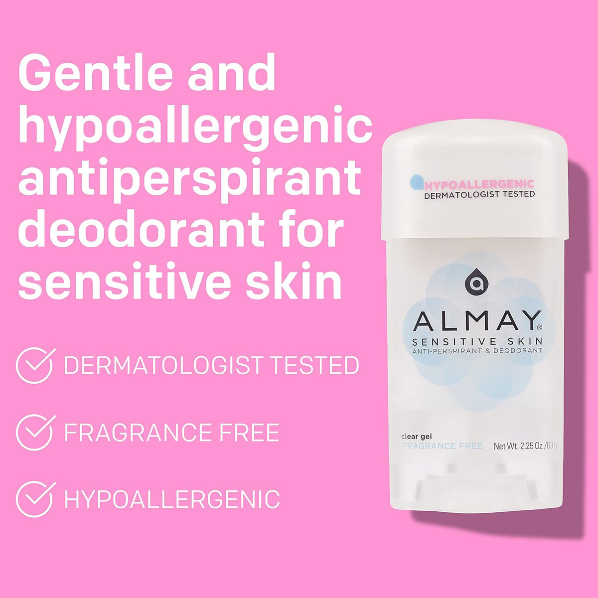 Fragrance free Almay deodorant with all day wetness protection