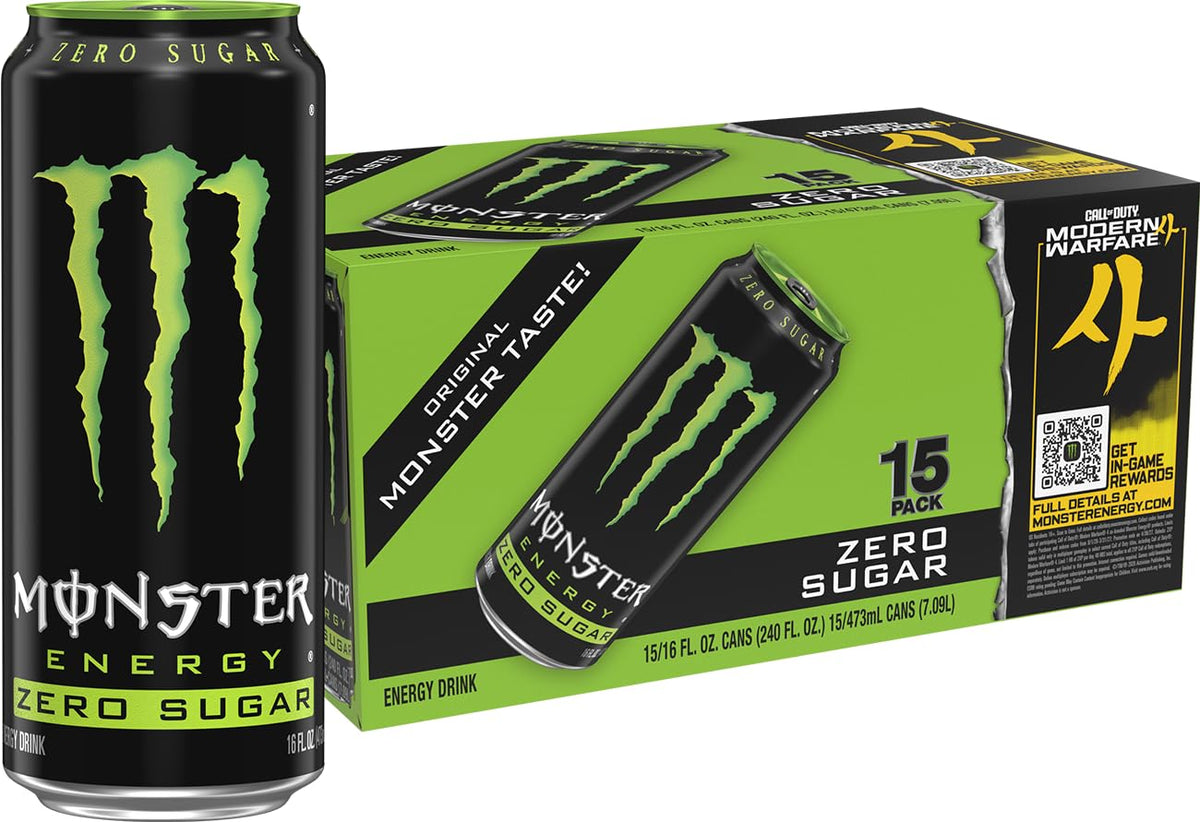 Green Monster Energy Zero Sugar low calorie energy drink