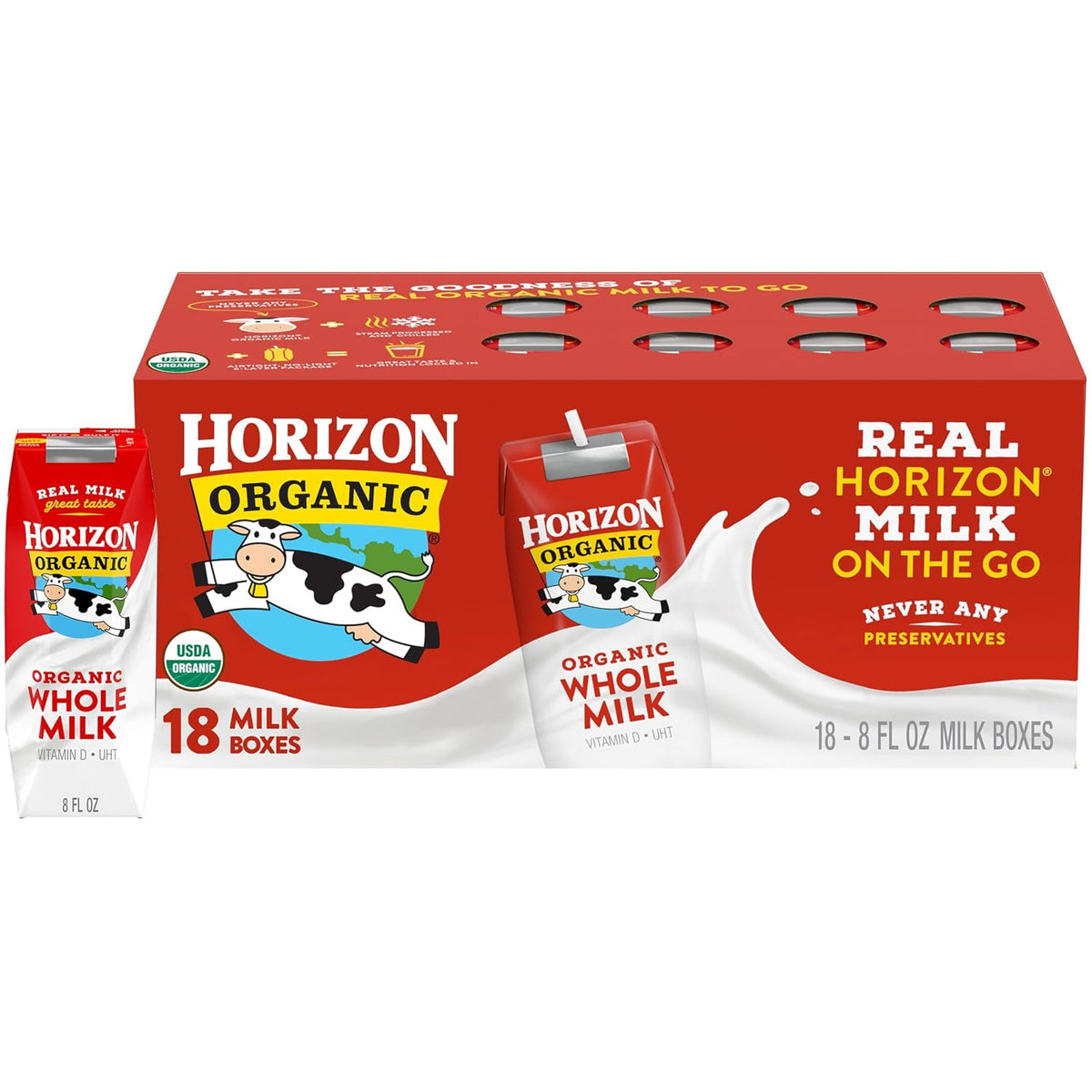 Horizon Organic whole milk single serve boxes