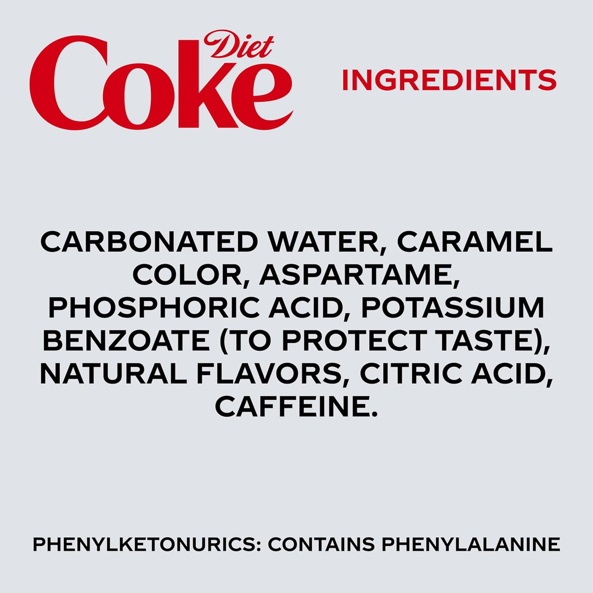 Diet Coke no sugar no calorie cola bottles