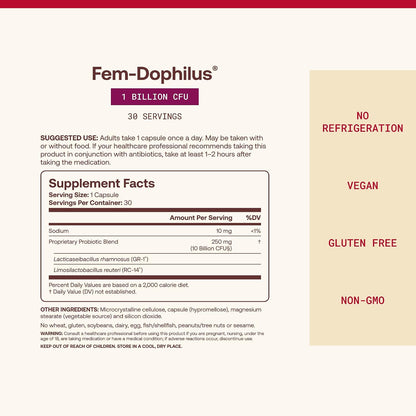Jarrow Formulas FemDophilus probiotics for women 60 count