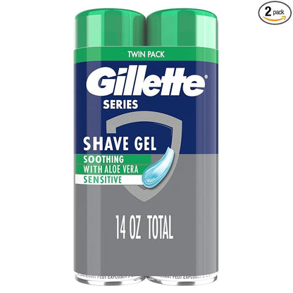Gillette Series 3X Action Sensitive shave gel twin pack