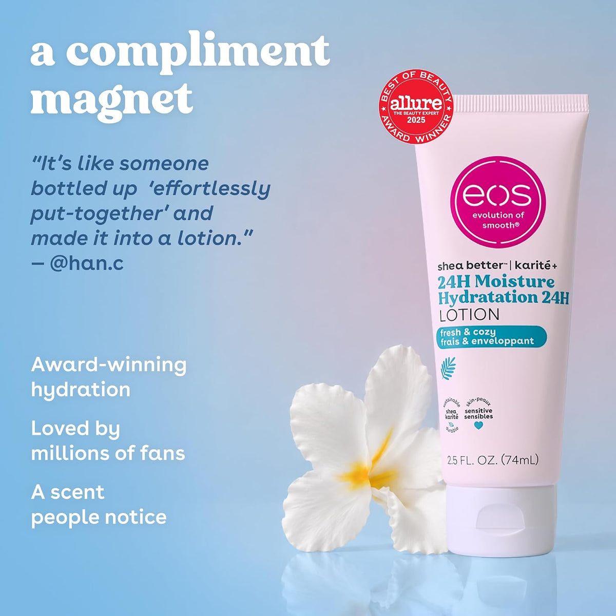 Fresh & Cozy moisturizing body lotion travel size