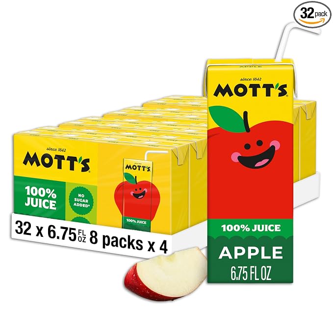 Mott's 100% Apple Juice 6.75 oz boxes 32 count